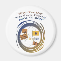 New Jersey Tax Day Tea Party Protest Fridge Magnet