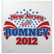 New Jersey with Romney 2012 Printed Napkin