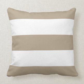 New Khaki &amp; White Stripe Couch Pillow Gift