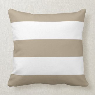 New Khaki & White Stripe Couch Pillow Gift