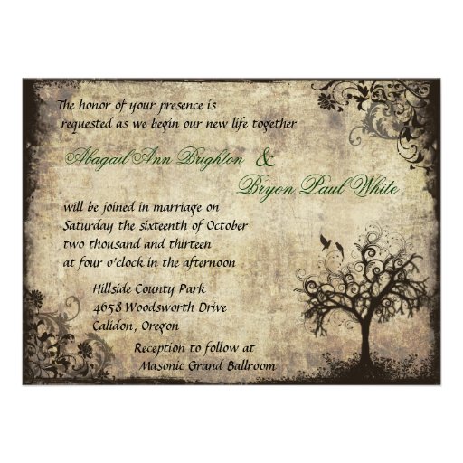 New Life Vintage Wedding Invitation