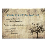New Life Vintage with Blue Wedding RSVP Card