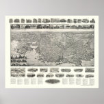 New London, CT Panoramic Map - 1911 posters
