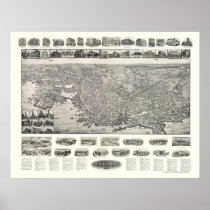 New London, CT Panoramic Map - 1911 Poster