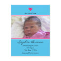 New Love Blue & Pink Birth Announcement postcards
