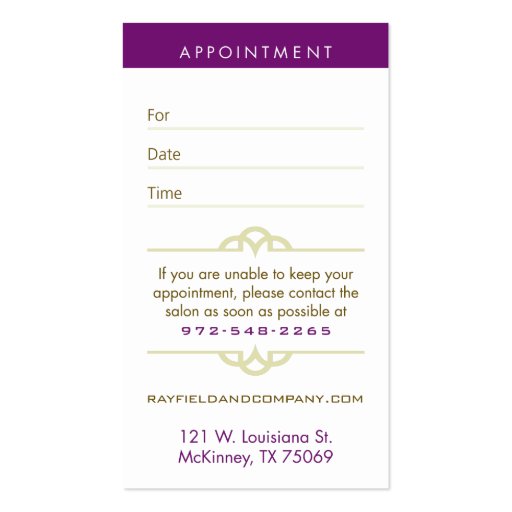 NEW Lyndsey Rayfield Business Card (back side)
