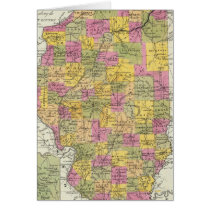 New Map Of Illinois Greeting Card