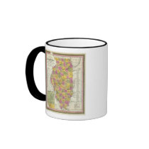 New Map Of Illinois Coffee Mugs