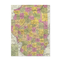 New Map Of Illinois Post Card