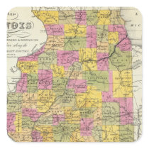 New Map Of Illinois Square Stickers