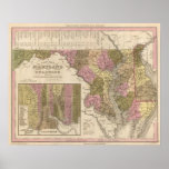 New Map Of Maryland and Delaware Print