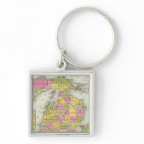 New Map Of Michigan 2 Keychains