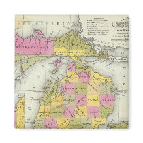 New Map Of Michigan 2 Magnets