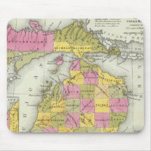 New Map Of Michigan 2 Mouse Pads