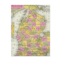 New Map Of Michigan 2 Post Cards