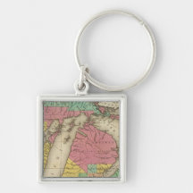 New Map Of Michigan Key Chain