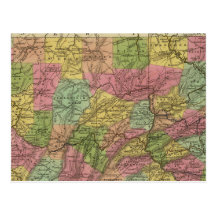 New Map Of Pennsylvania Post Cards