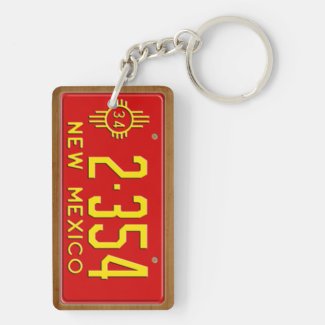 New Mexico 1934 Vintage License Plate Keychain Acrylic Key Chains
