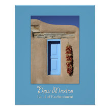 New Mexico Blue Window Photo Print