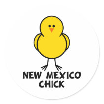 New Mexico Chick Round Stickers