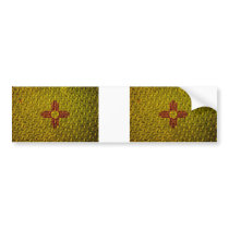 New Mexico Flag Diamond Plate Bumper Sticker