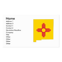 New Mexico Flag Map Business Card Template