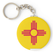 New Mexico Flag Map Keychain