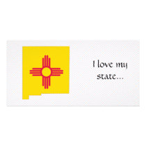 New Mexico Flag Map Photo Card