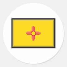 New Mexico Flag Round Stickers