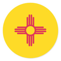 New Mexico Flag Round Stickers
