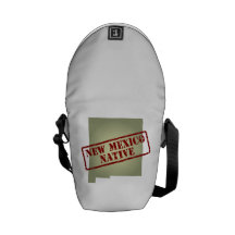 New Mexico Native Stamped on Map Courier Bag