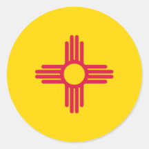 New Mexico State Flag Round Sticker