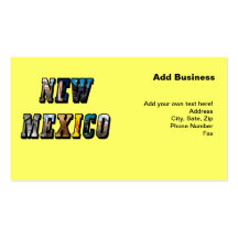 New Mexico, USA Text Business Card Templates