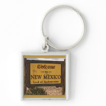 New Mexico welcome sign souvenir keychain