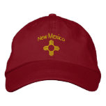 new mexico, zia, sun, symbol, embroidered, cap,