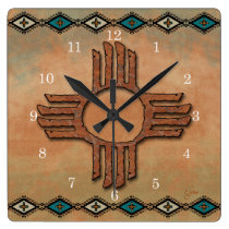 New Mexico Zia (sun) Wall Clock at Zazzle