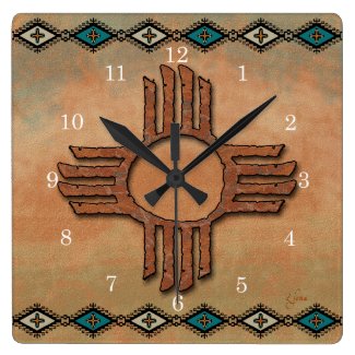 New Mexico Zia (sun) Wall Clock