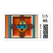 New Mexico Zia SunFace Postage Stamp