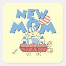 New Mom It's a Boy Gifts Square Sticker