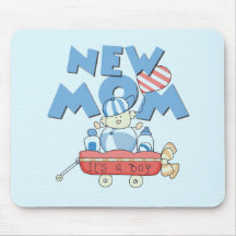 New Mom It's a Boy Tshirts and Gifts Mouse Pads