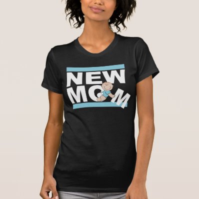 New Mom With Blue Baby Boy Shirt