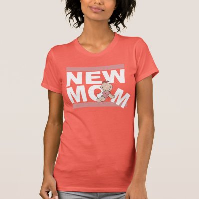 New Mom With  PInk Baby Girl T-shirt