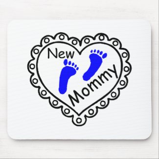 New Mommy Boy Blue Heart mousepad