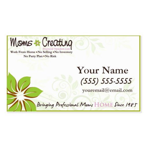NEW Moms Business Card (front side)