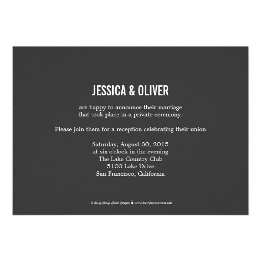 New Mr and Mrs Wedding Announcement - Charcoal
