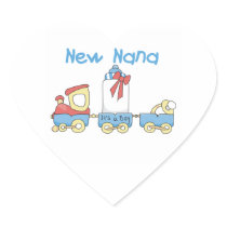 New Nana - Train Gifts Heart Stickers