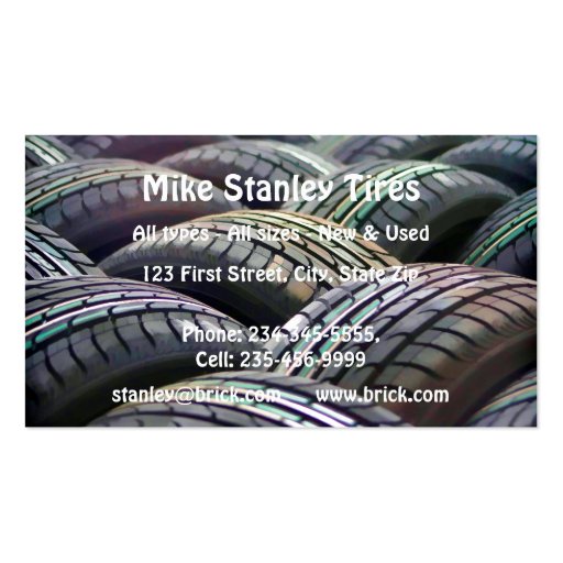 New or  Used Tire sales Custom Business Business Card Templates (front side)