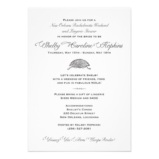 New Orleans Bachelorette Party Invitation