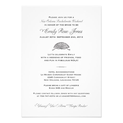 New Orleans Bachelorette Party Invitation
