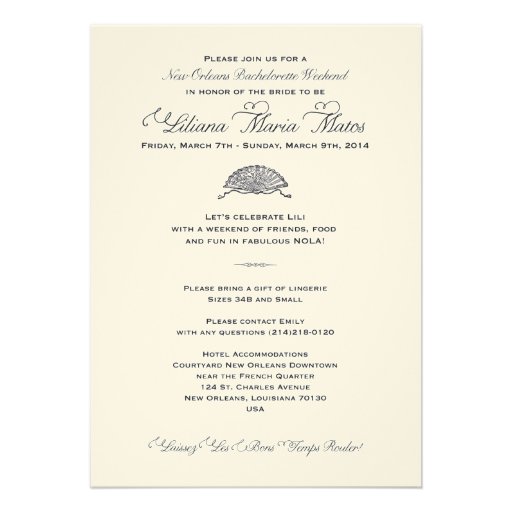 New Orleans Bachelorette Party Invitation